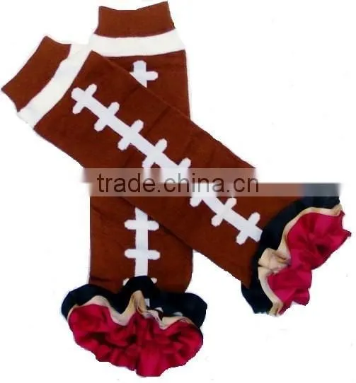 Wholesale Red Legging Football Pattern 100% Cotton Baby Leg Warmers photo-4
