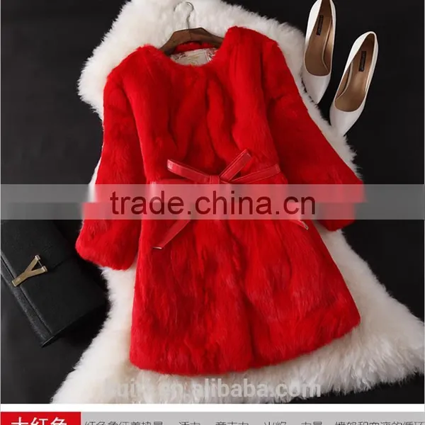 2016 Real Rabbit Fur Coat Women Winter Genuine Fur Coat Girls Slim Gilet Short Jacket Natural Rabbit Fur Coat photo-3