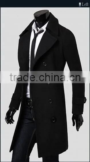 2016 Factory of Men's Long Style Woolen Coat Man Wool Blend Coat Men Wool Overcoat photo-3