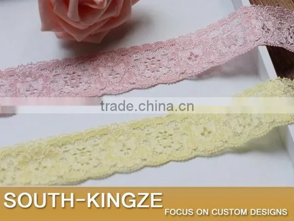 Pretty Yellow / Pink Floral Elastic Lace Ribbon DIY Garter Wedding Bridal Handband Lace Ribbon photo-3