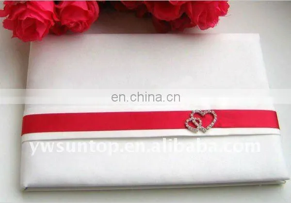 Red Stain With Double Heart Designer Wedding Guest Book Party Decorations
