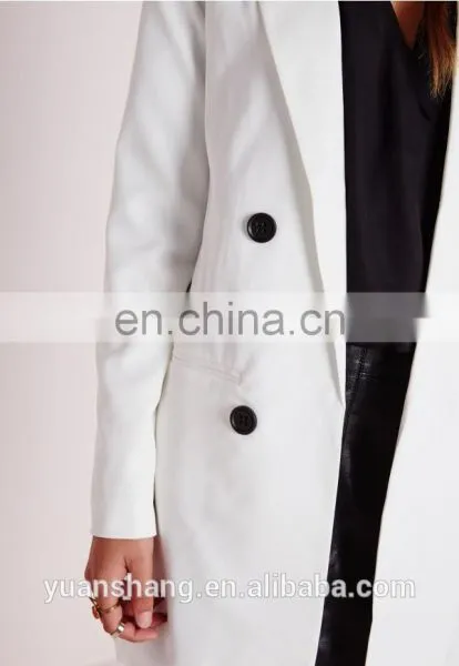 2016 Latest White Long Sleeve Fashion Ladies Blazer Designs photo-6