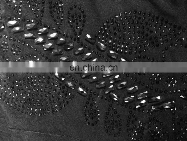 Womens's Black Colour Lycra(Stretchable) Black Stone Embroidery Work Beautiful Rick Looking Burkha photo-3