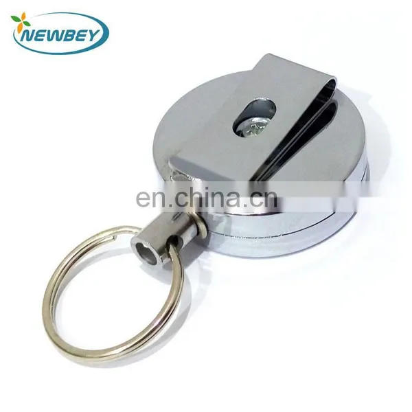 Custom Yoyo Round Chrome Metal Retractable Badge Reel With Steel Cord photo-3