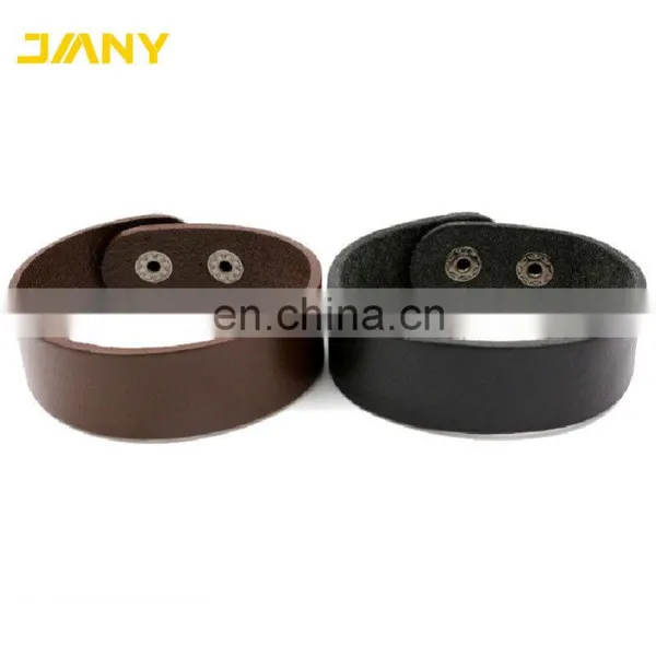 Newest Different Kinds Size Blank Wide Leather Bracelet photo-4
