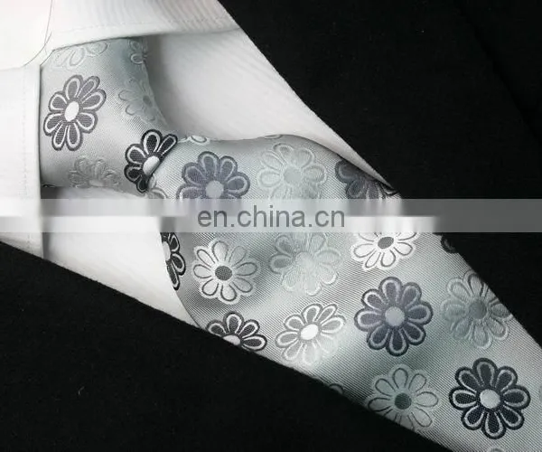 100% Polyster or Silk Embroidery Flower Mens Tie photo-5