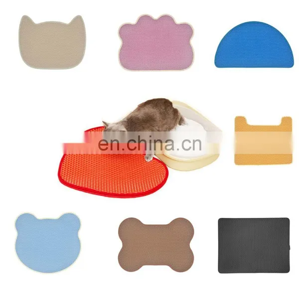 Customized EVA Pet Cat Litter Mat Double Layer Washable Cat Litter Mat photo-2