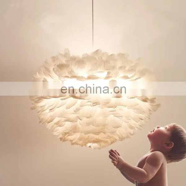 Пendant Light Феатер Шейд, белый потолочный висячий люстра для внутреннего освещения photo-3