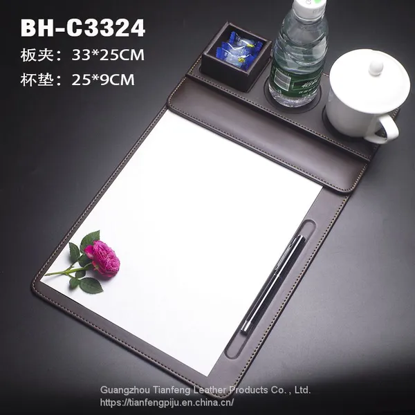 Meeting Clipboard Legal Size Leather Documents Notepad Holder With Pen Holder photo-3