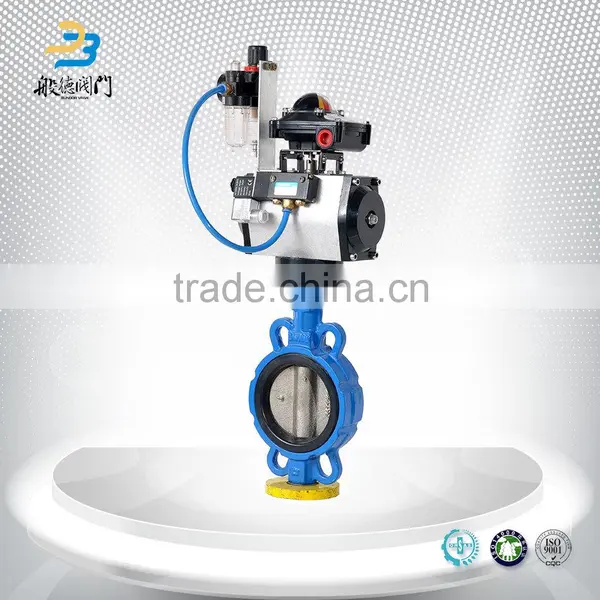 Dn200 Anti-corrosion Casting Iron Ductile Iron Epdm Wafer Type Pneumatic Operated Butterfly Valve photo-2