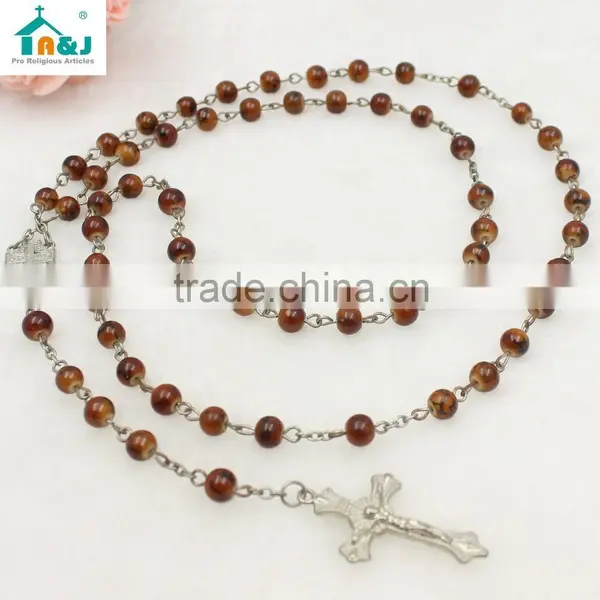 Catholic Glass Beads Rosary With Different Colors photo-4
