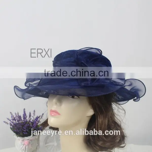 Newest Style Women Church/party/Races Big Sinamay Hat With Lace photo-3