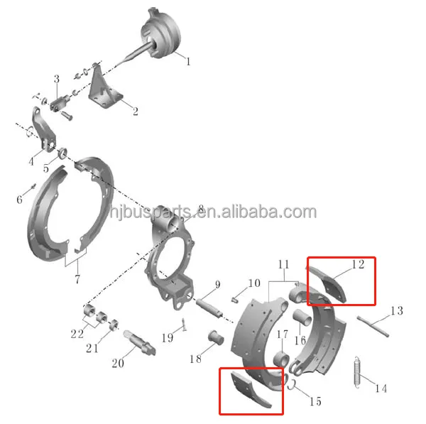 Other Performance Parts Bus Truck Spare Parts 12 Hole Rivet Brake Lining Goldendragon Shenlong Front Brake Lining photo-6