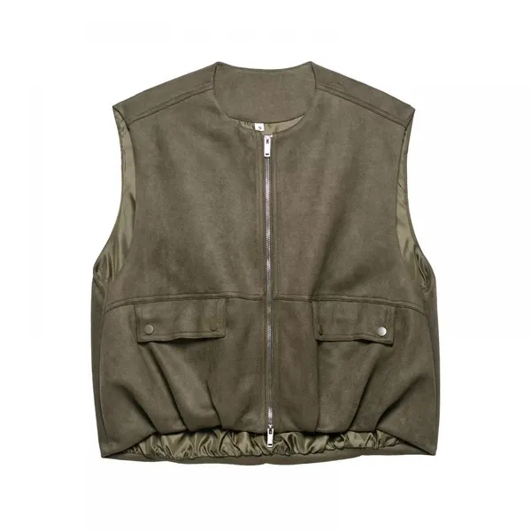 European and American Style Fashion, Simple and Versatile, Deer Skin Velvet Workwear, Loose Vest
