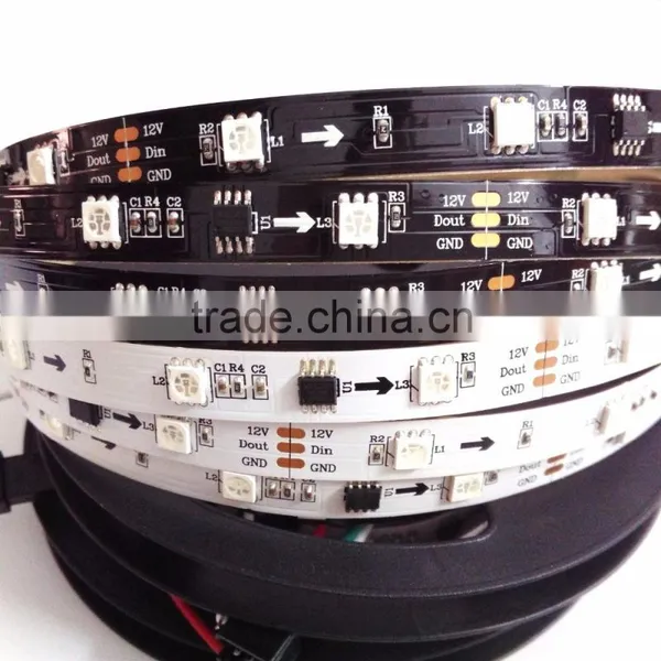 12V WS2811 30leds/m 5050SMD Digital RGB Dream Color Pixel LED Strip 10mm Black/White PCB 30led/m WS2811 Led Strip 10 IC photo-6