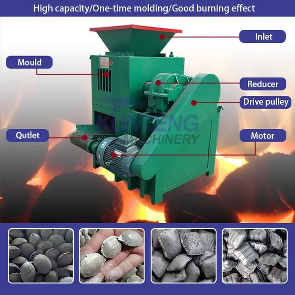 Cow Manure Charcoal Iron Powder Ball Pressing Machine Flat Spherical Charcoal Forming Machine photo-4
