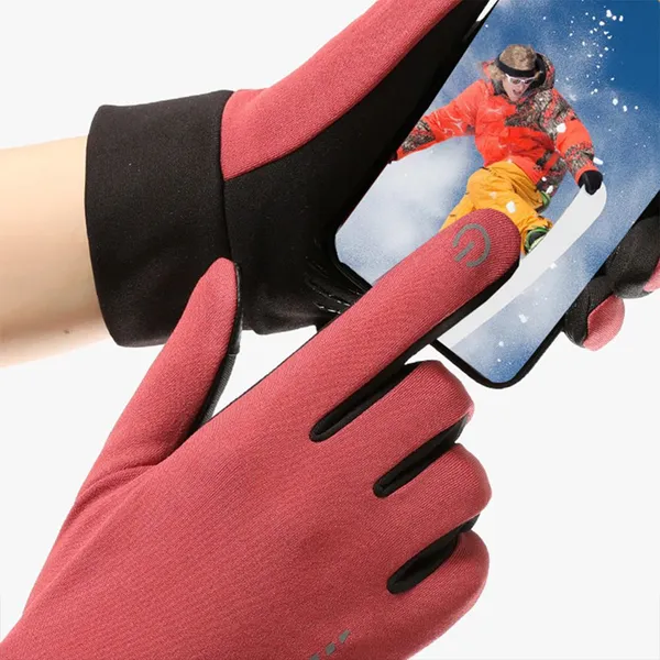 Fleece Lined Touch Screen Winter Gloves Windproof Non Slip Adjustable Wrist Outdoor Warm Sports Gloves Custom