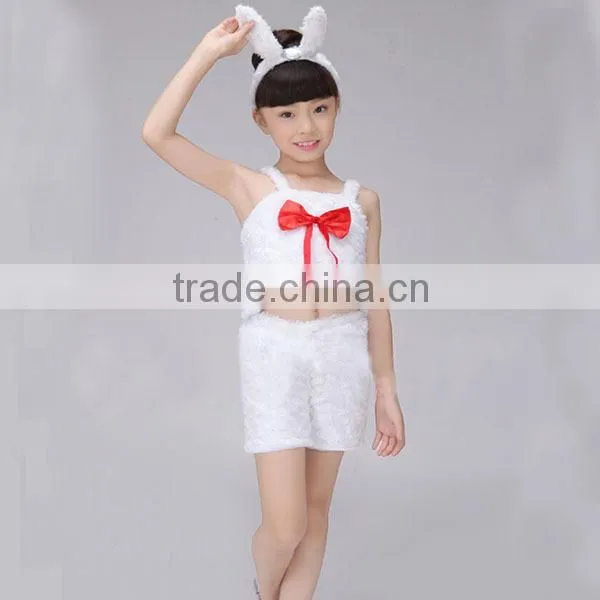 New Children's Day Cute Girls White Rabbit Summer Animal Children Dance Costume for Stage photo-3