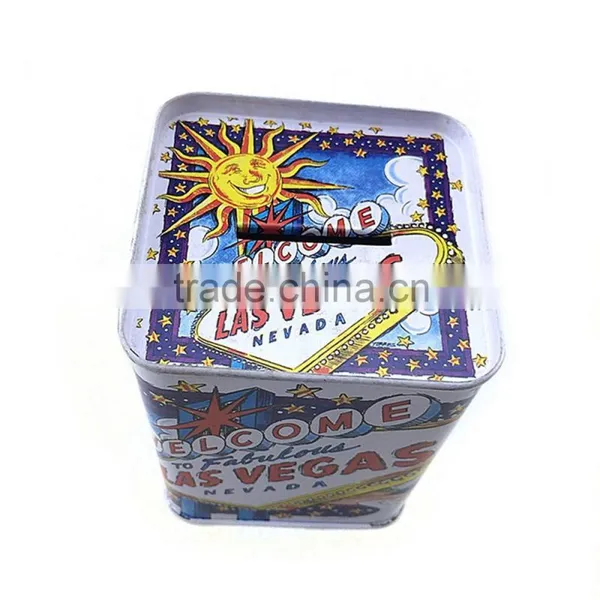 Square Customized Design Tin Cans for Coin Bank/metal Tin Cans photo-4