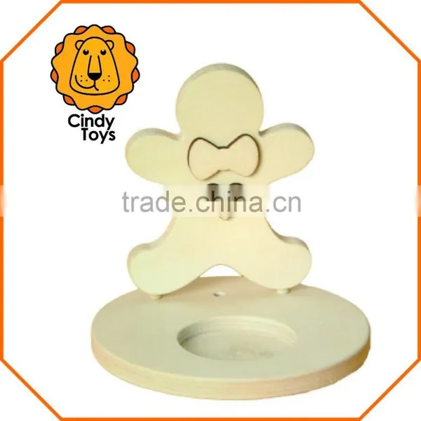 DIY Wooden Craft Tealight Holder Gingerbreadman 1 Pcs for Kids photo-3