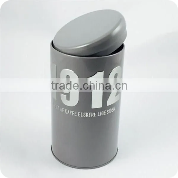 Round Coffee Tin Can With Paint Design photo-4