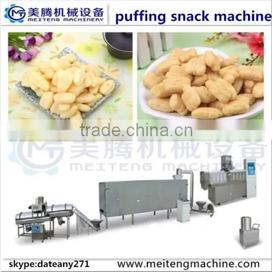 Automatic puffed corn snacks processing machine