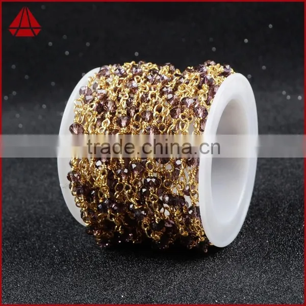 $4/meter by Trade Assurance- Natural Amethyst Stone Beaded Chain Roll-Free Shipping photo-3