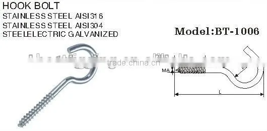 Zinc Plated Cup Hook With Thread/All Size Available Cup Hook With Thread/ photo-3
