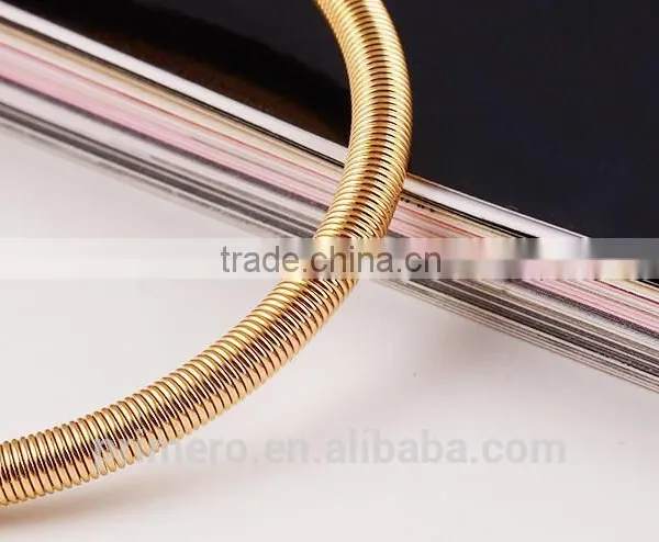 New Fashion Jewelry Spring Tube Type Bangle Gold Plated Adjustable Bracelet photo-6