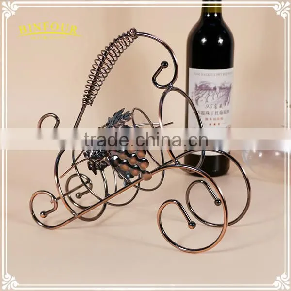 European Ornaments Home Decor Gift Metal Wire Wine Bottle Holder photo-5