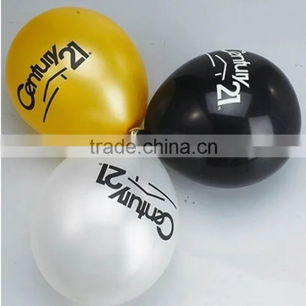12 Inches Metallic Balloon High Quality Rubber Balloon With White Logo Printing