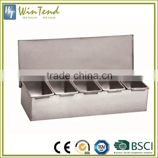 Condiment Dispenser With 4 Compartments Kitchen Stainless Steel Wholesale Spice Containers photo-2