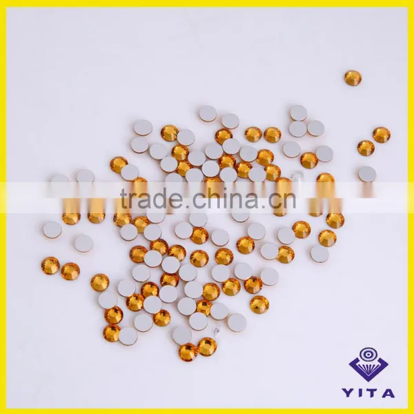 China High Quality Non Hot Fix Clear Gold Flatback Shiny Rhinestone Wholesale photo-2