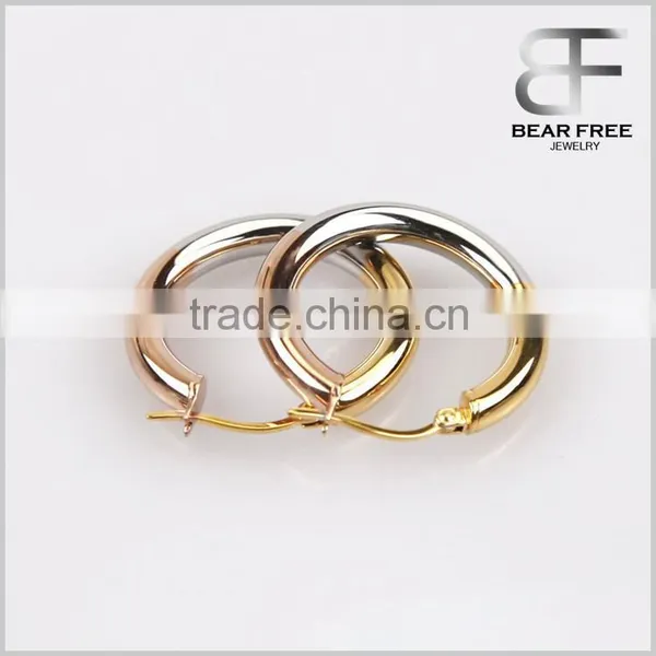 Factory Direct Price High Polished Stainless Steel Hoops Womens Mens Huggie Earrings photo-2