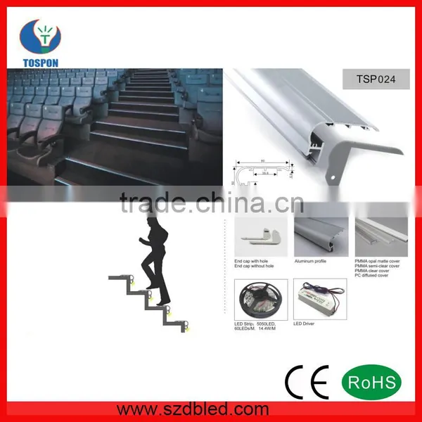 TSP024 Anodized Aluminum Extrusion for Foot/stair Lighting Led Light