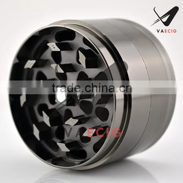 Factory Wholesale Sharp Teeth Strong Zinc Alloy Grinder Weed ,63mm 4 Layer Mini Black Tobacco Herb Grinder photo-4