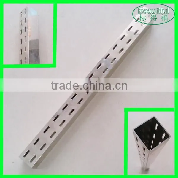 30*30mm Double Holes Square Brushed Metal Slot Tube for Store Display photo-4