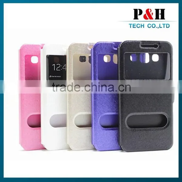 Flip Leather Cover Case For Samsung Galaxy E7 With Caller Id Display Window photo-6