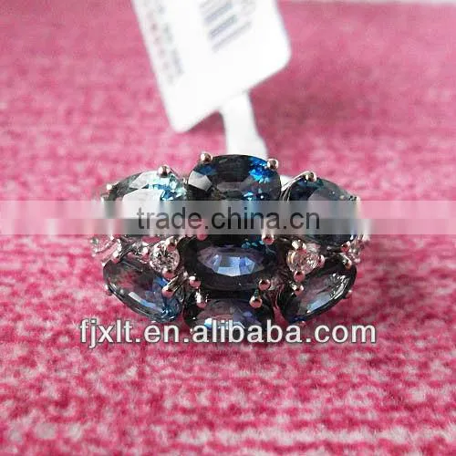 Hot Sale Fashion Design 925 Sterling Silver Natural Blue Sapphire Ring
