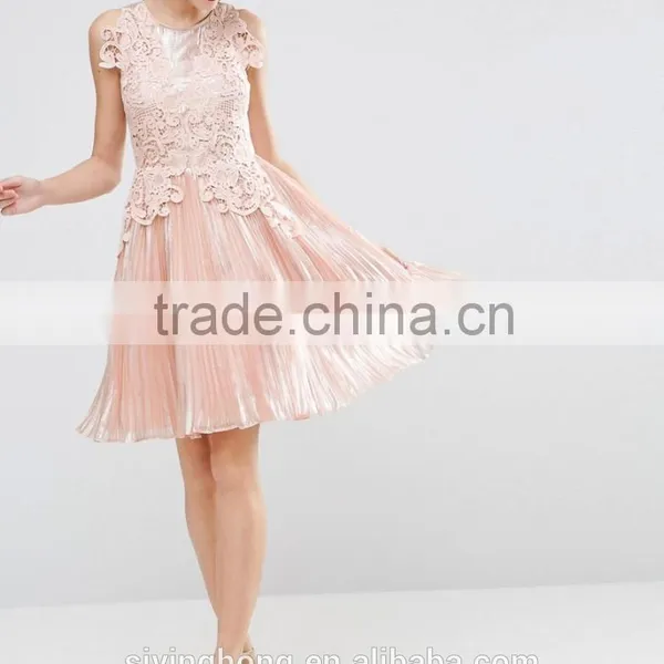 2016 Factory OEM New Design Spaghetti Strap Lace Women Dresses photo-4