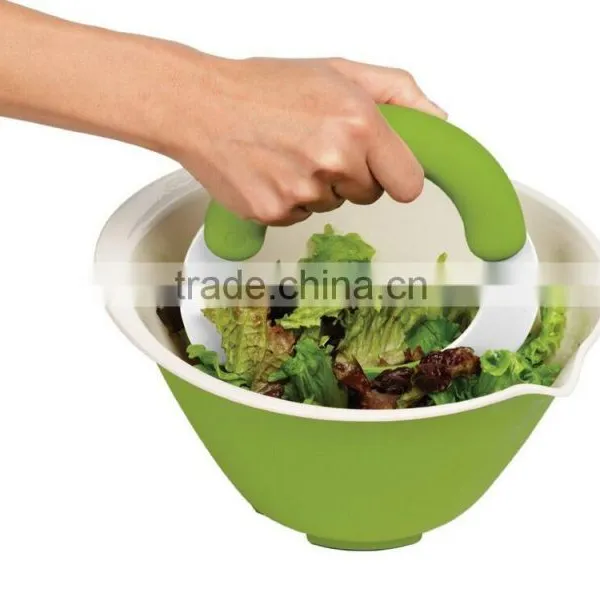 Food Grade Plastic Vegetable Fruit Cutter Salad Cutter for Kitchen Salad Shears Lettuce Chopper photo-5