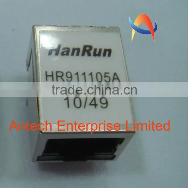 HR911105A HANRUN RJ45 Connector With Integrated Magnetics