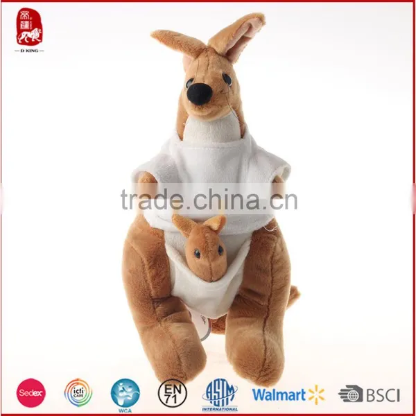 Dressed Cute Mom And Baby Stuffed Plush Toys Kangaroo Wholesaler