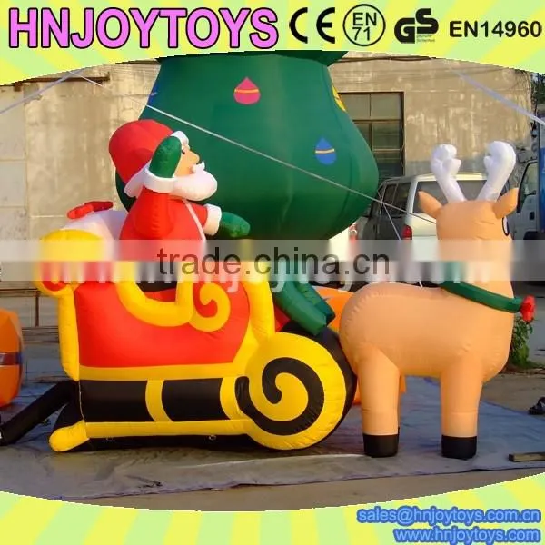 Christmas Sale Model Inflatable Santa in Sleigh With Reindeer photo-2