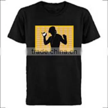 Sound Active el T-shirt With 4pcs AAA Battery Inverter