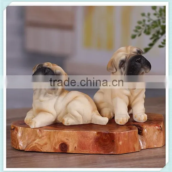 Resin Shar Pei Dog Statue With Cute Dog Design photo-3