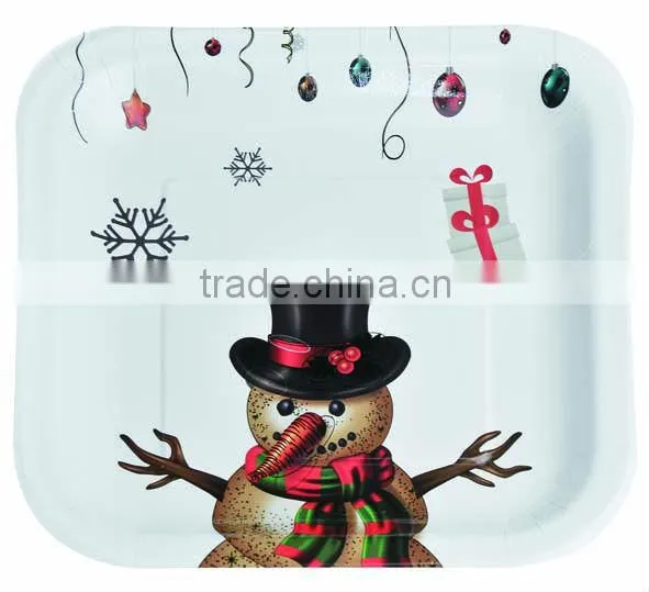 Christmas Custom Printed Shaped Paper Snack Plate/dinner Plates photo-5