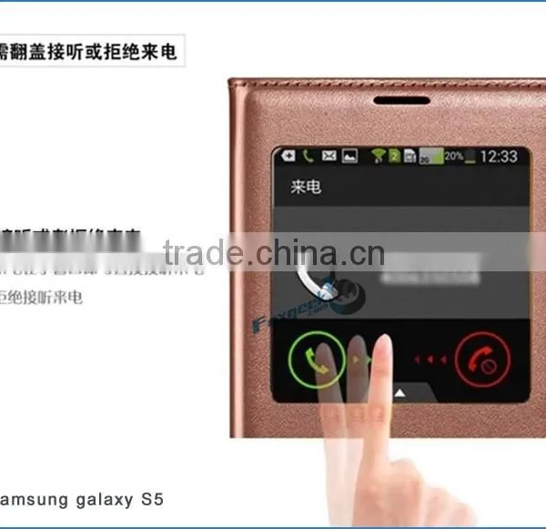 2015 New PU Utral Thin Protective Casing Case for Samsung Galaxy S5 for Samsung Smart Cover Protective Case photo-3