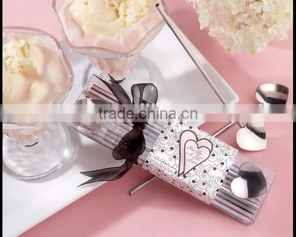 Magnetic Stir up a Lil Love Silver Heart Straw Stirrers Wedding Favor