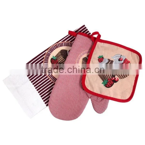 Printed Cotton Kitchen Towel Set Pot Holder Oven Mitten Towel Cheap Items to Sell Wholesale China Suppliers photo-4